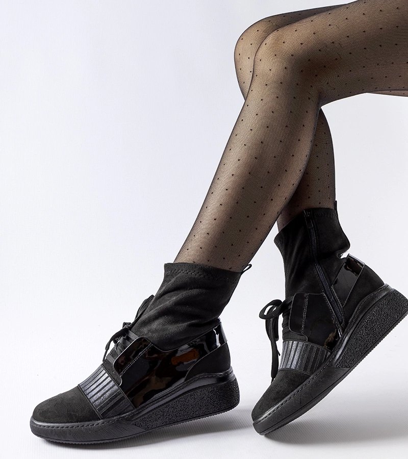 Botine negre cu toc ascuns Spoleto