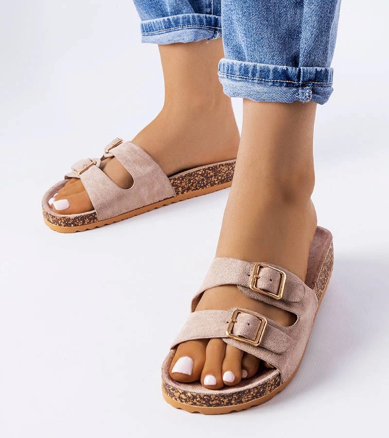 Șlapi maro cu talpă de plută de la Cincinn