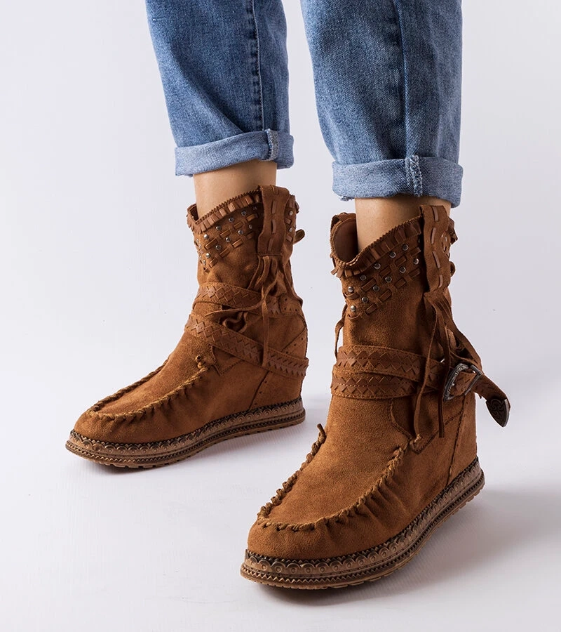 Cizme cu platformă maro Beausoleil