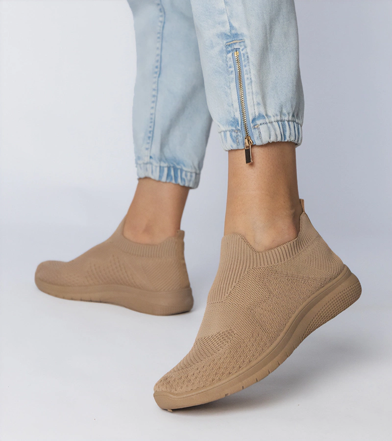 Adidași sport bej cu guler șosetă Kreta