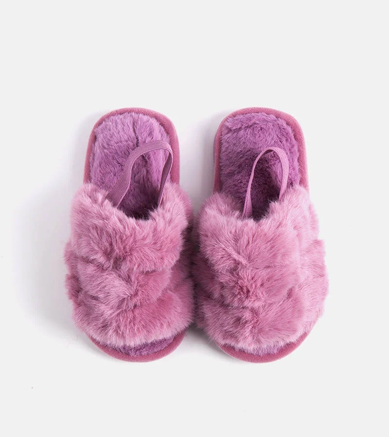 Papuci cu talpă de cauciuc Purple Mia