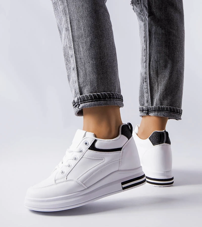 Adidași albi cu inserții de sclipici Bonevil