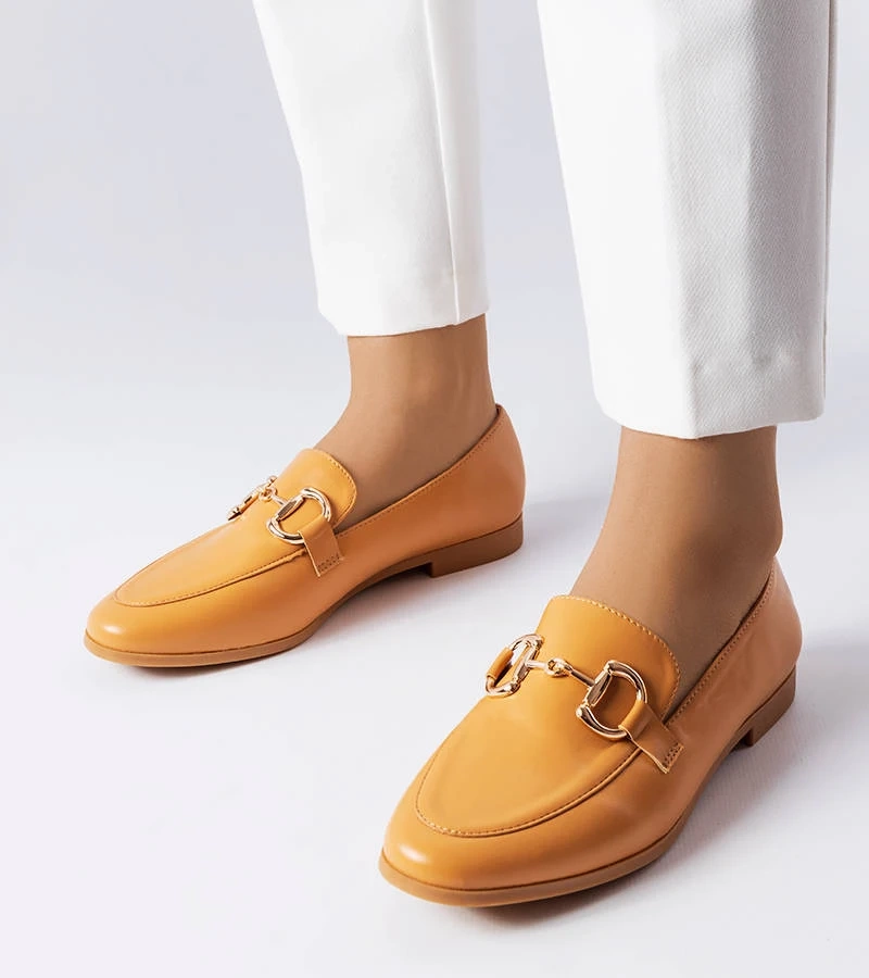 Mocasini cu toc plat maro Jomphe