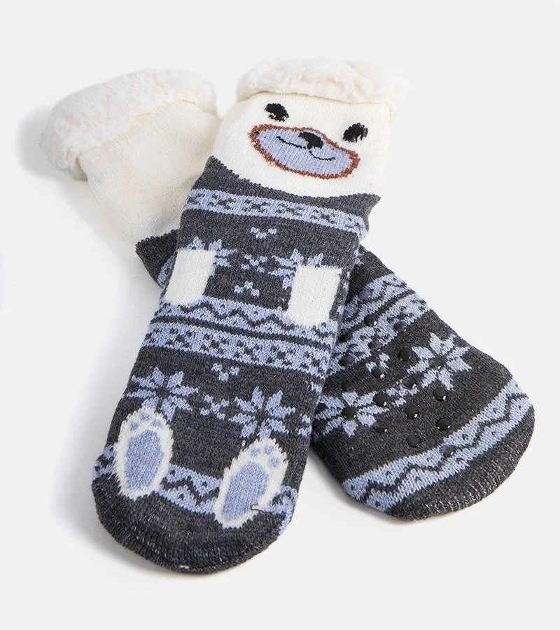 Șosete din piele de oaie gri Lotis