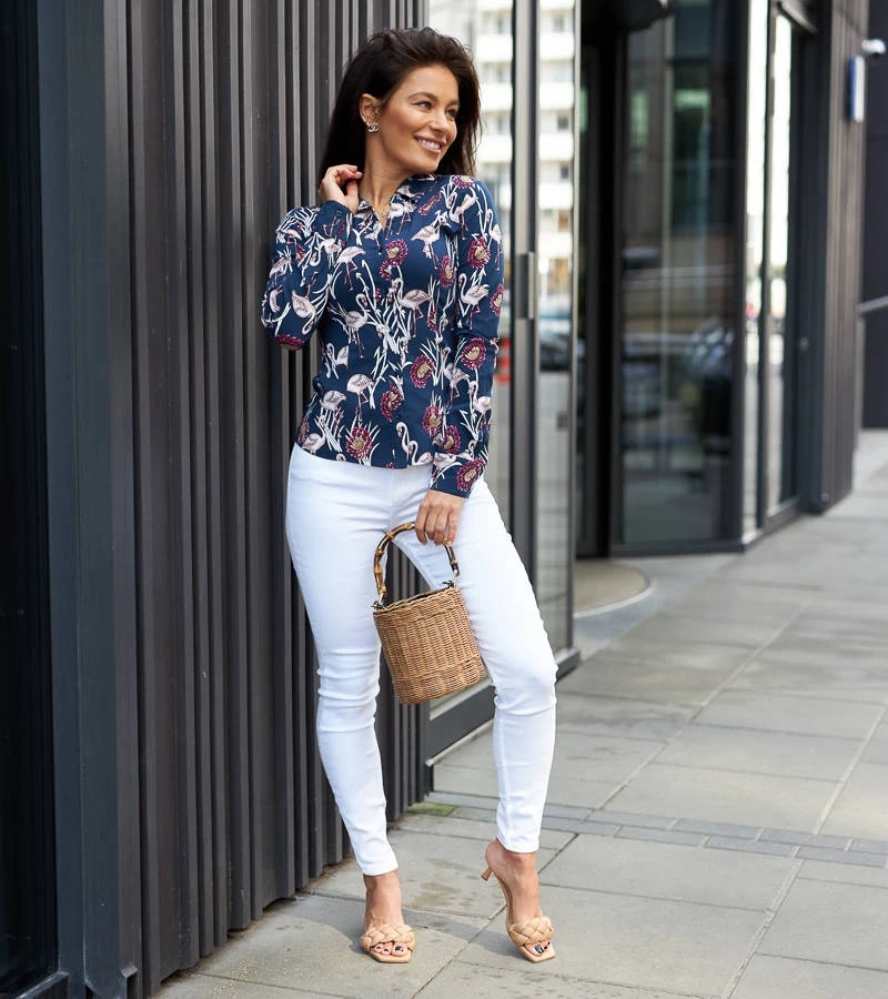 Cămașă Sabbatini cu model albastru marin