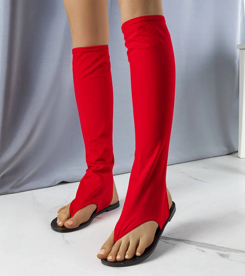 Șlapi roșii cu picioare lungi Irma