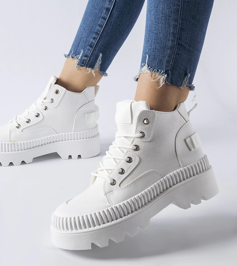 Tenis alb cu platformă înaltă Grotta