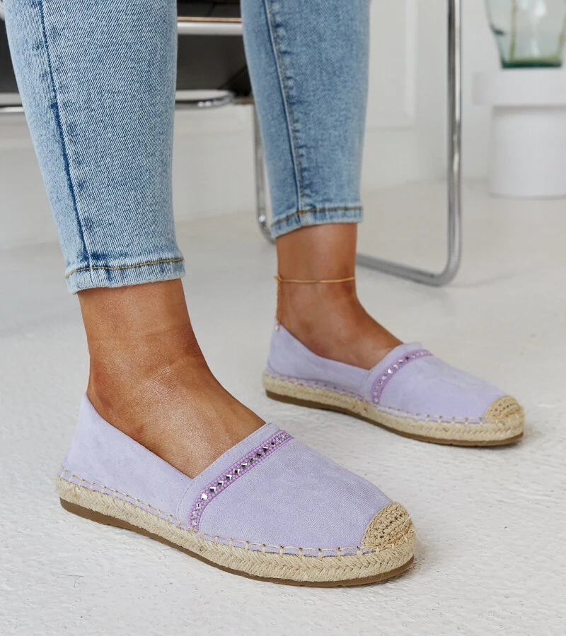 Espadrile violet cu zirconii Abia