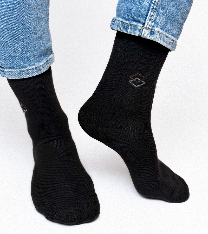 Șosete calde alb-negru Sella