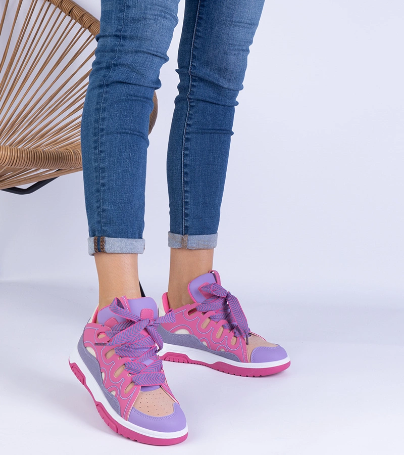 Adidași roz cu șiret decorativ pentru femei Grejs