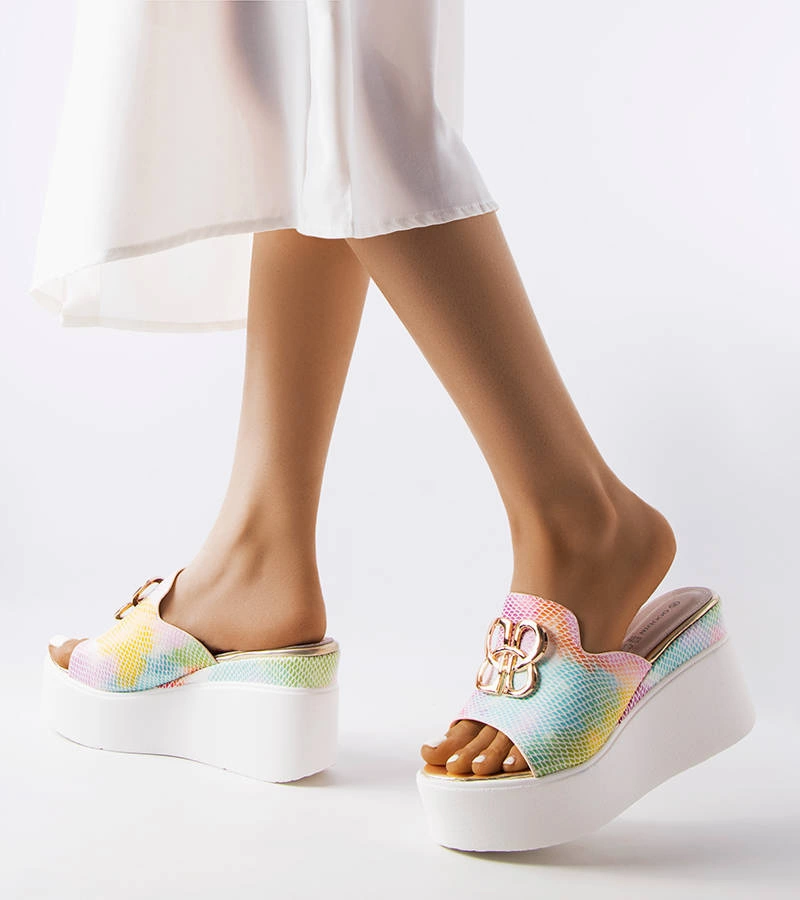 Flip-flops curcubeu pe platforme Havanna