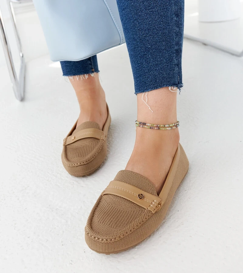 Mocasini Fombio din material maro