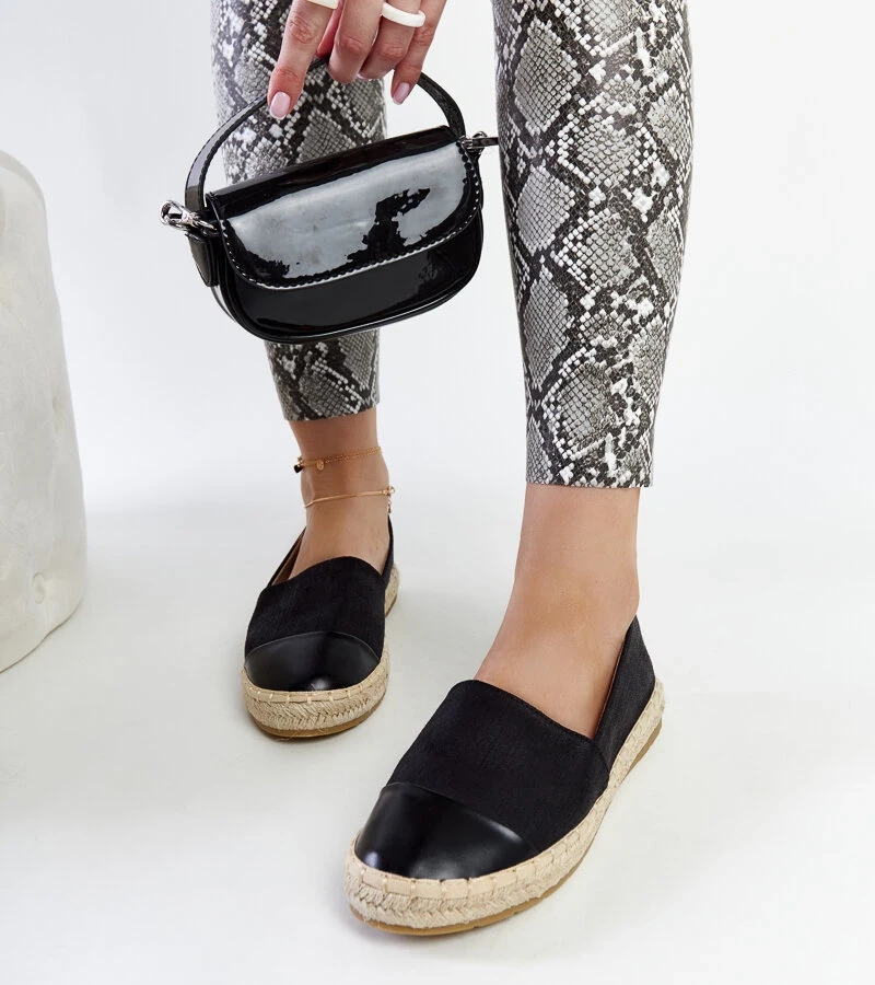 Espadrile negre Carugo