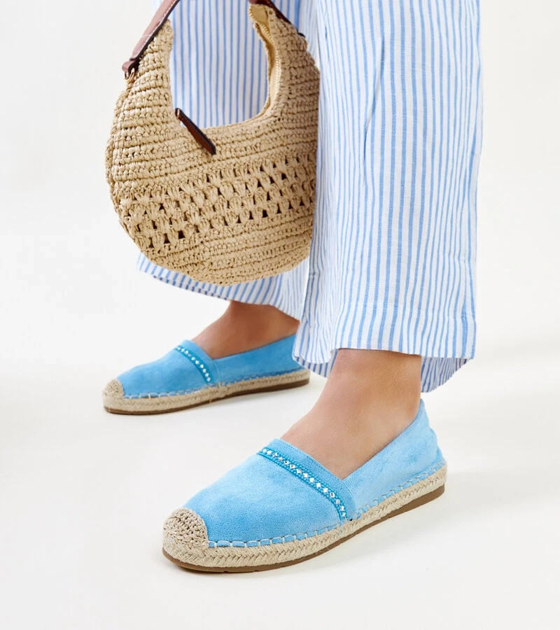 Espadrile albastre cu zirconii Abia