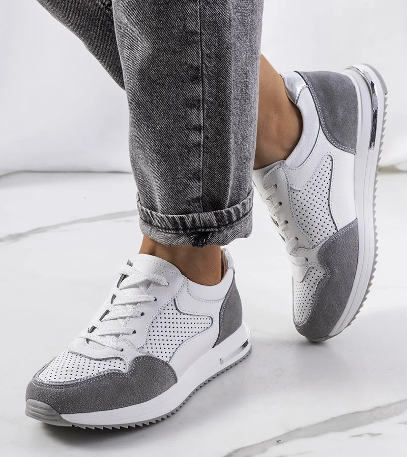 Adidași din piele albă Zaira