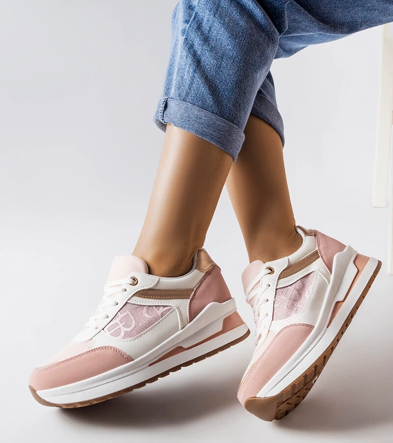 Adidași roz cu inserție cu model Genovesee