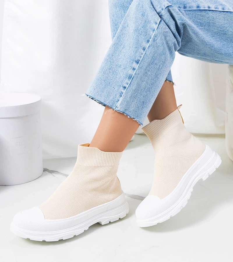 Adidași cu gleznă Miki bej