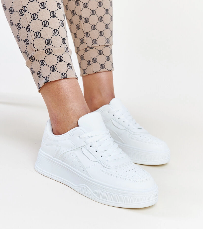 Sneakers albi cu talpă groasă Intisa