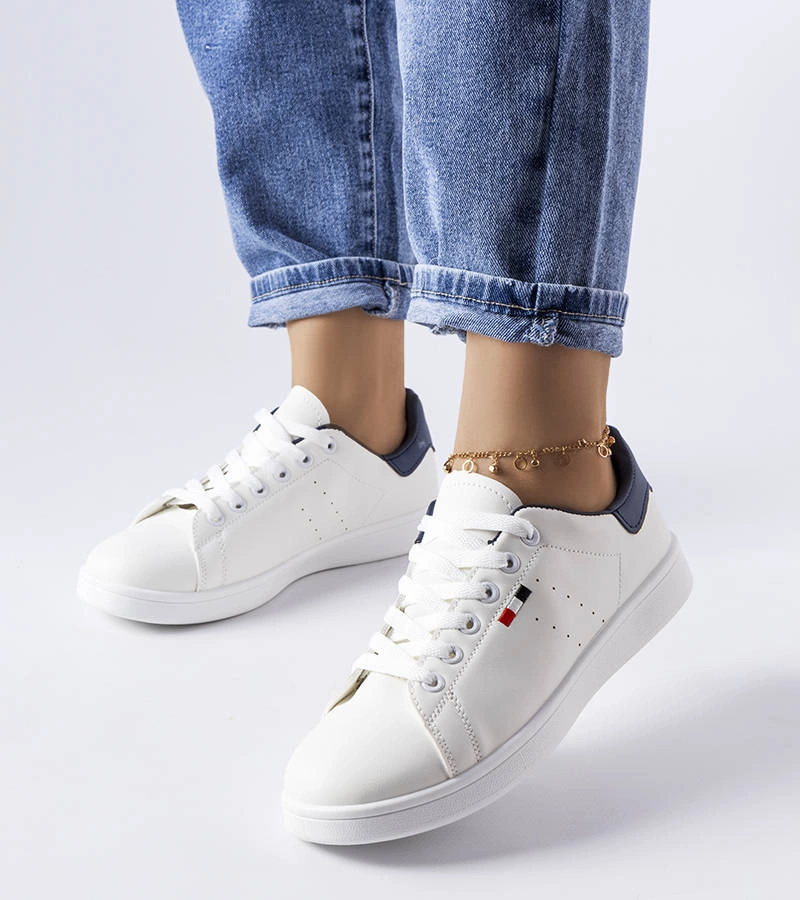 Adidași din piele ecologică White Mothé