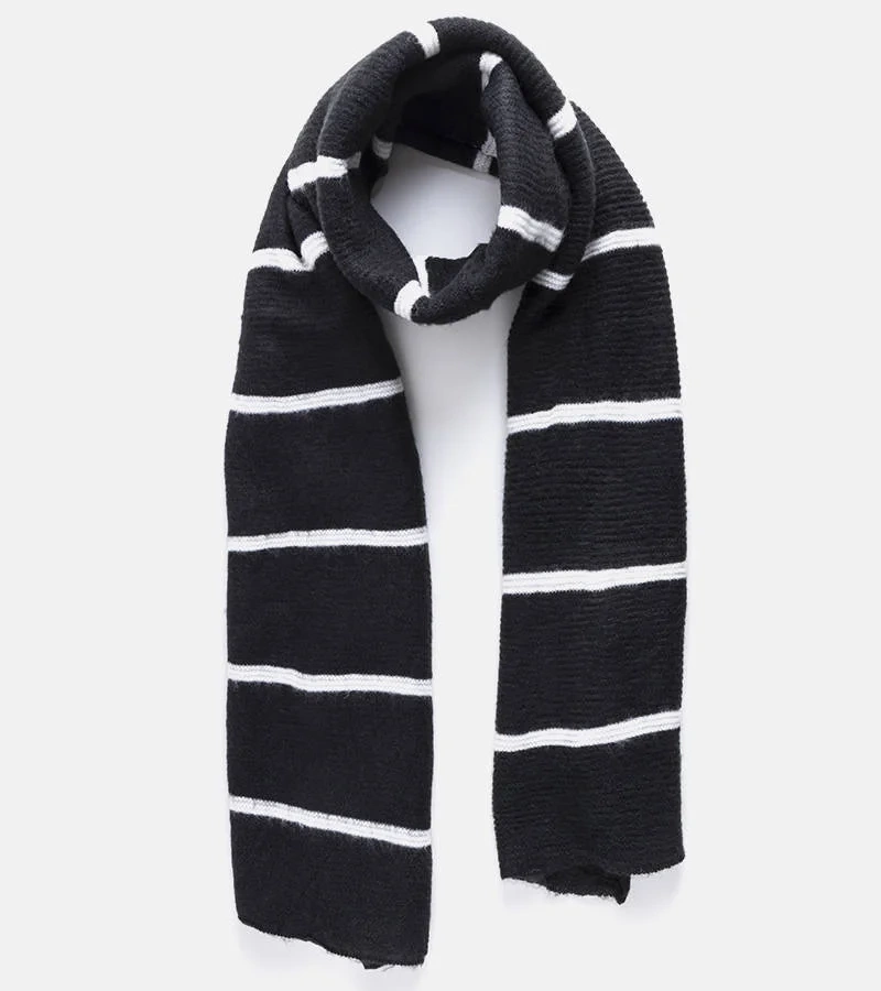 Șal negru cu dungi albe Kari