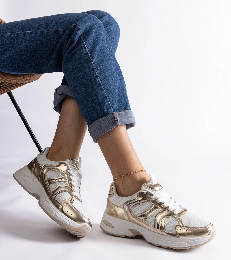 Adidași sportivi alb-aurii Ena