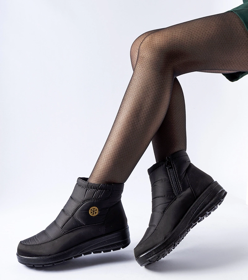 Bocanci negri cu talpă joasă Vittore