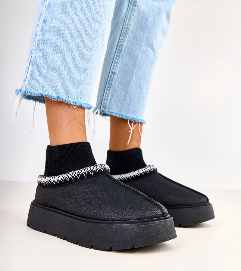 Cizme negre de zăpadă cu șosetă Melary