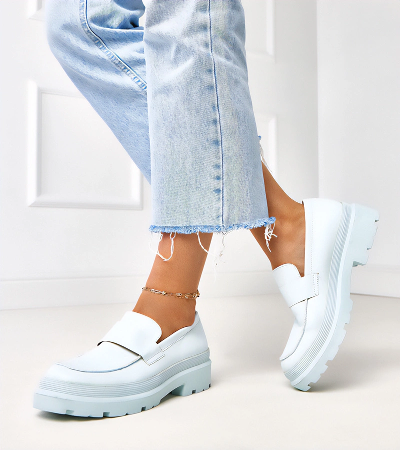 Mocasini albaștri din piele ecologică Seraphin