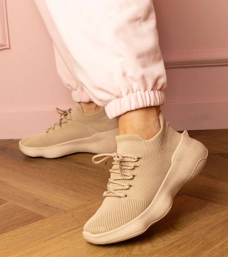 Adidași sport bej cu șosetă Zurry