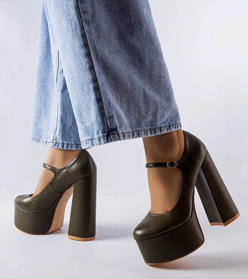 Pantofi cu toc înalt Colle verde