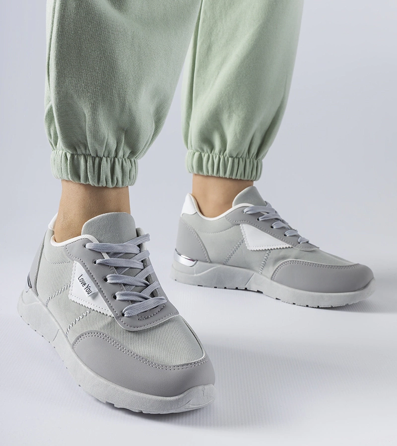 Pantofi sport din material gri Geraldino