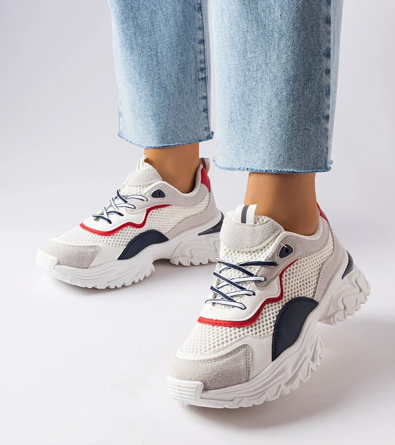 Adidași albi cu talpă vizibilă Rosita