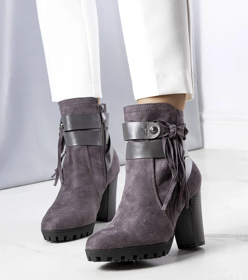 Cizme stiletto Rayan izolate gri