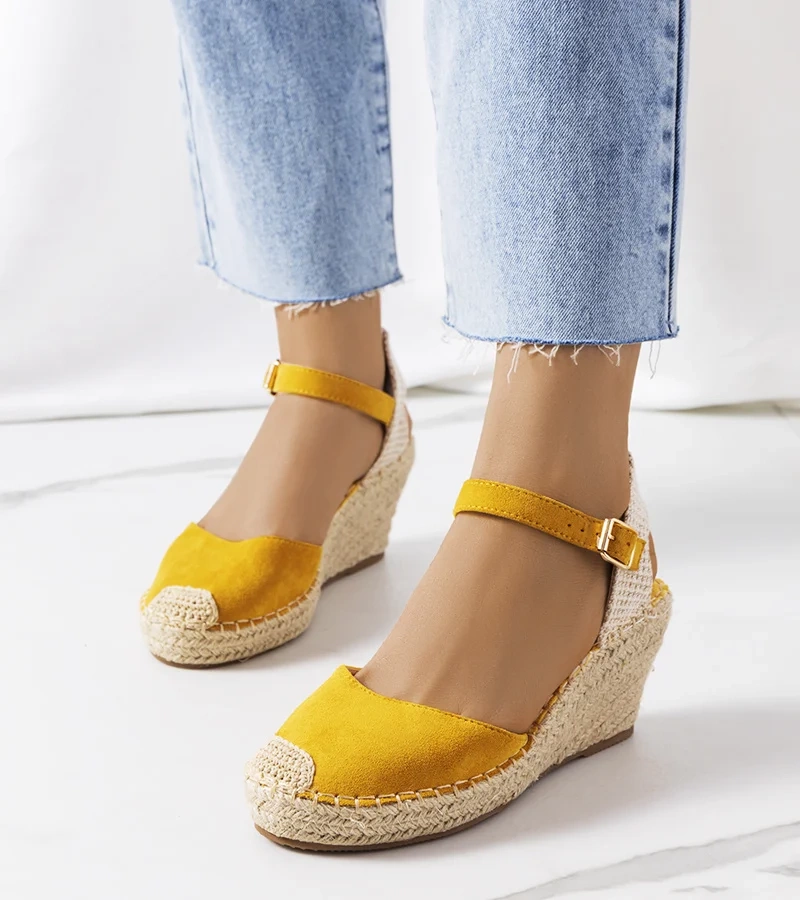 Espadrile galbene pe platforme Olieme