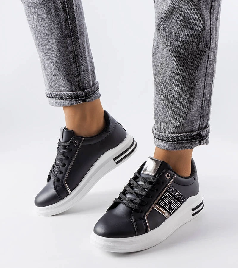 Adidași negri cu zirconii Xarles