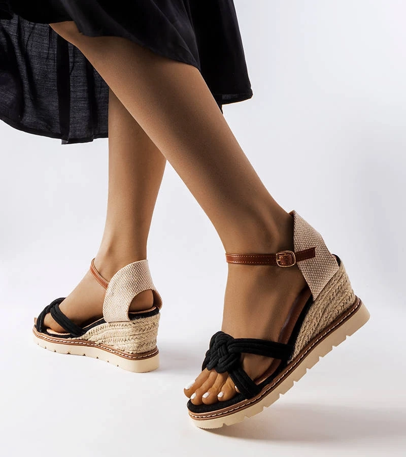 Sandale negre cu toc Arabela