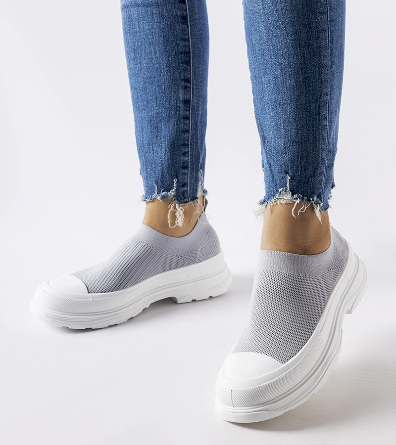 Pantofi sport gri cu platformă Baratili