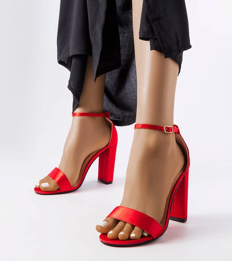 Sandale cu stiletto înalt Rive roșu