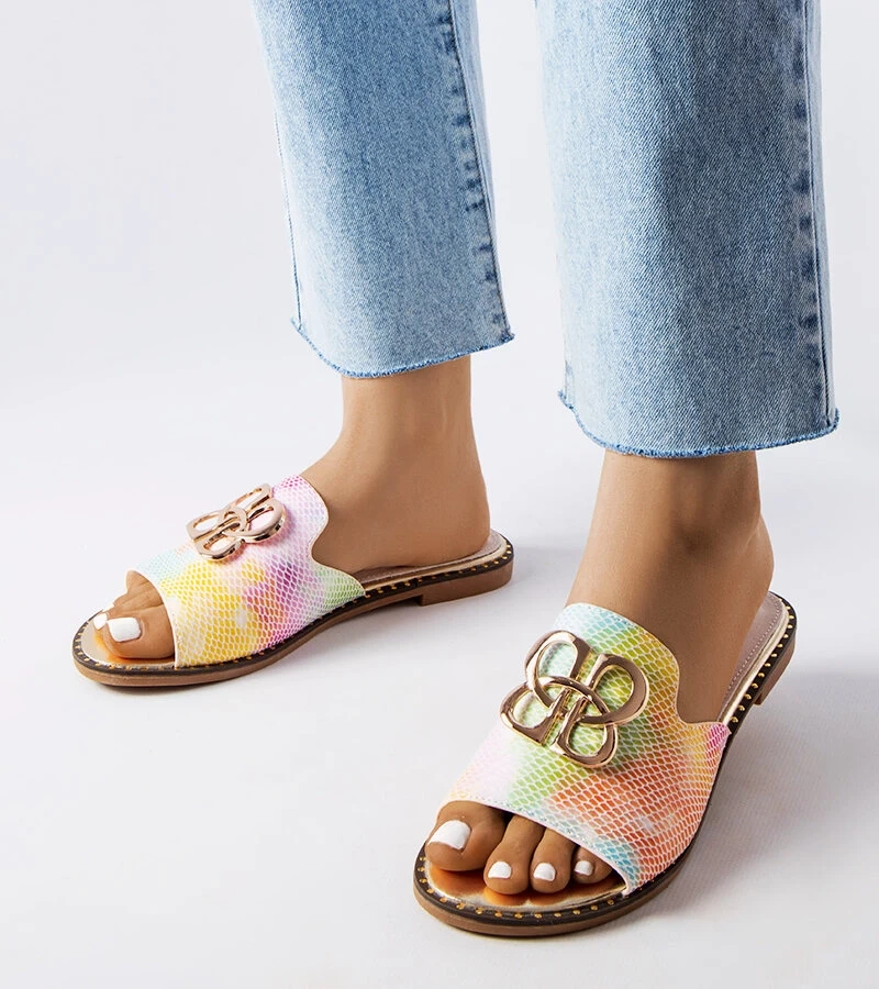 Pantofi de plajă cu catarame colorate Lea