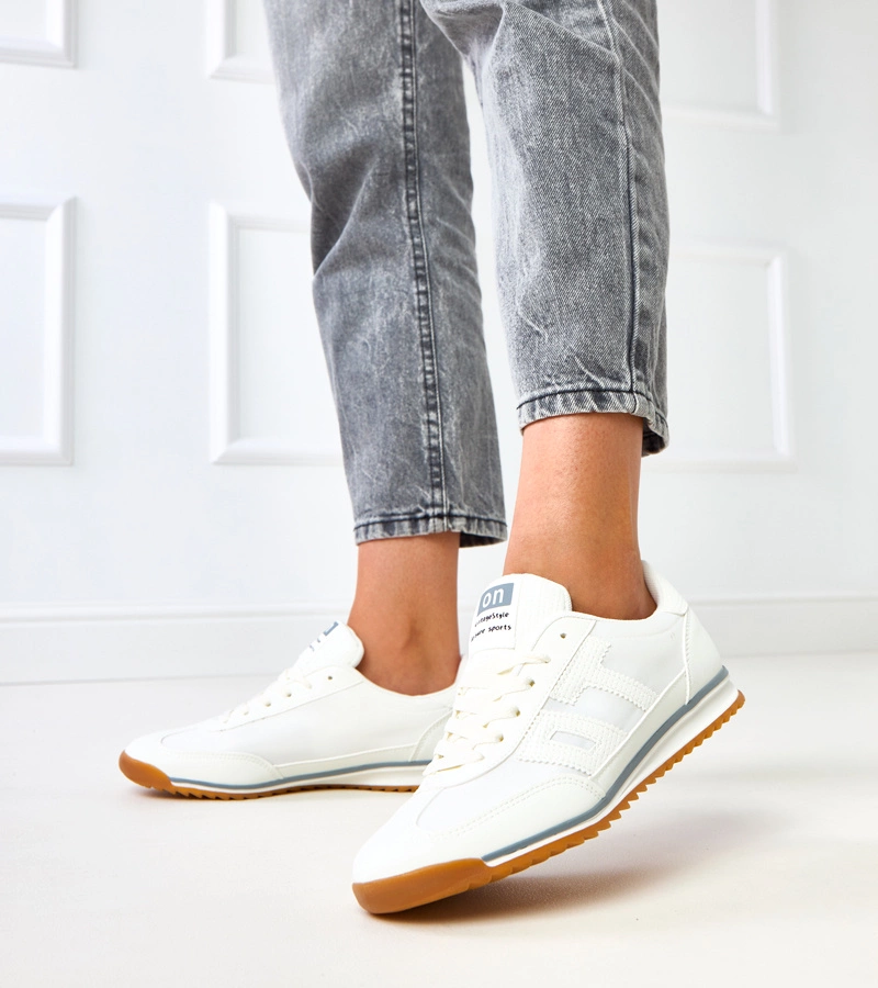 Adidași sport albi cu elemente gri Ainslie