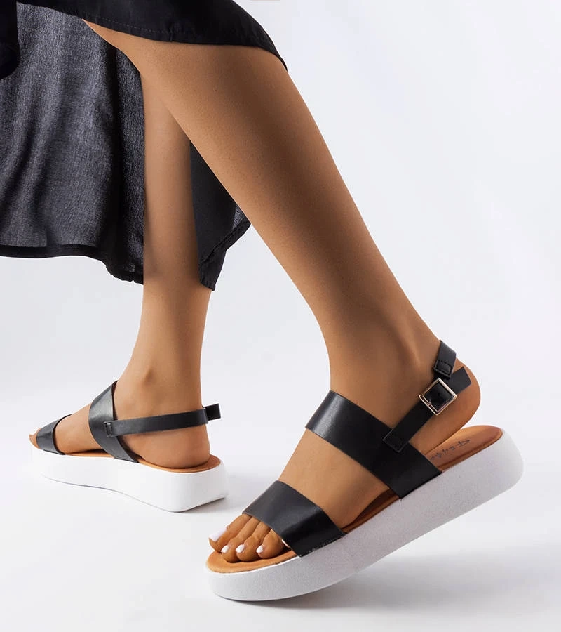 Sandale negre cu platformă Isaac