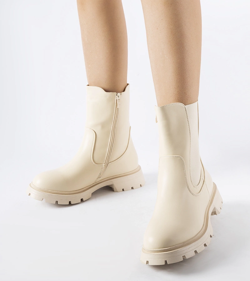 Botine clasice călduroase de culoare bej Pleasanton