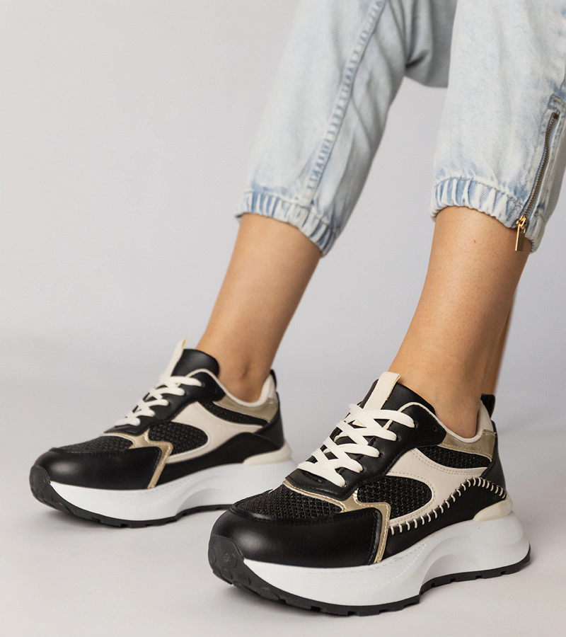 Adidași sport negri cu inserție împletită Berlisa