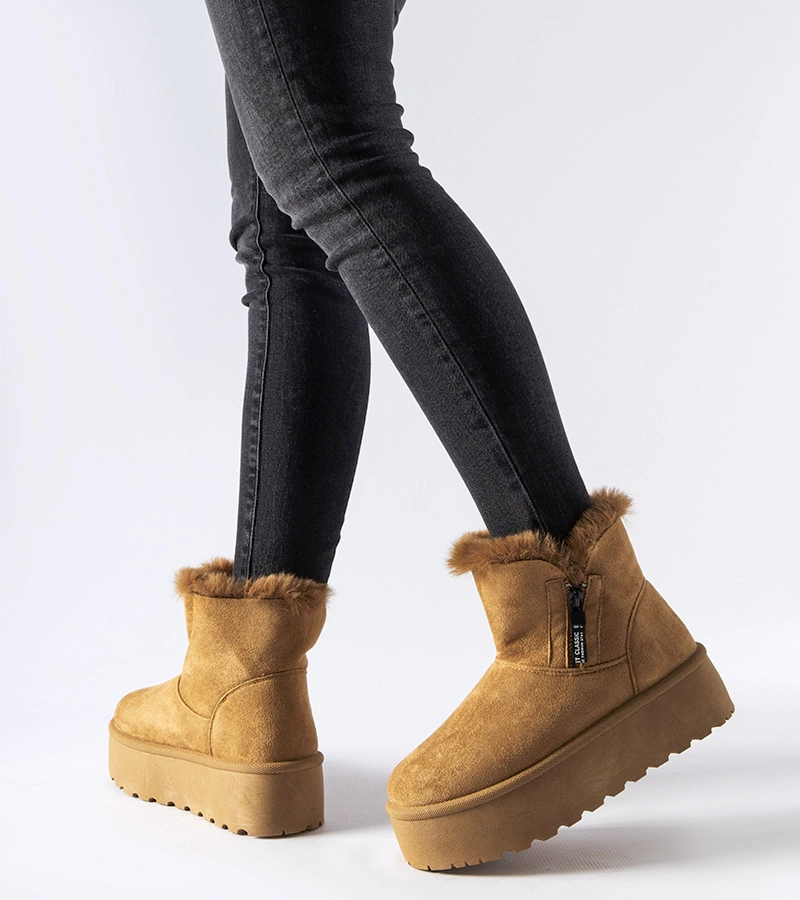 Cizme de iarnă maro cu platformă Points