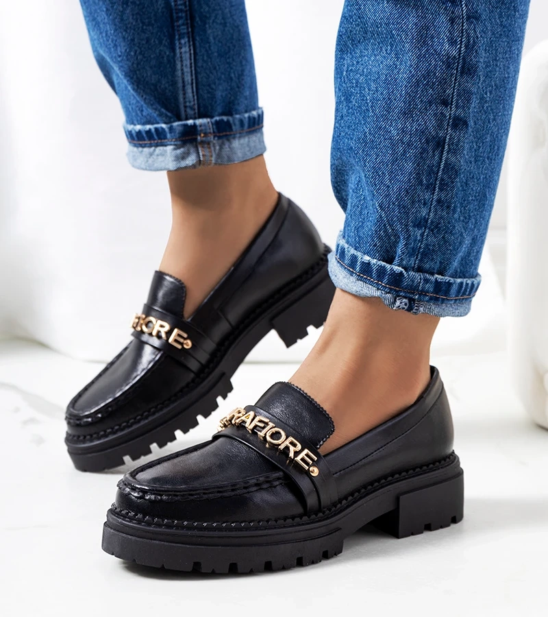 Mocasini cu talpă înaltă Louelle negru