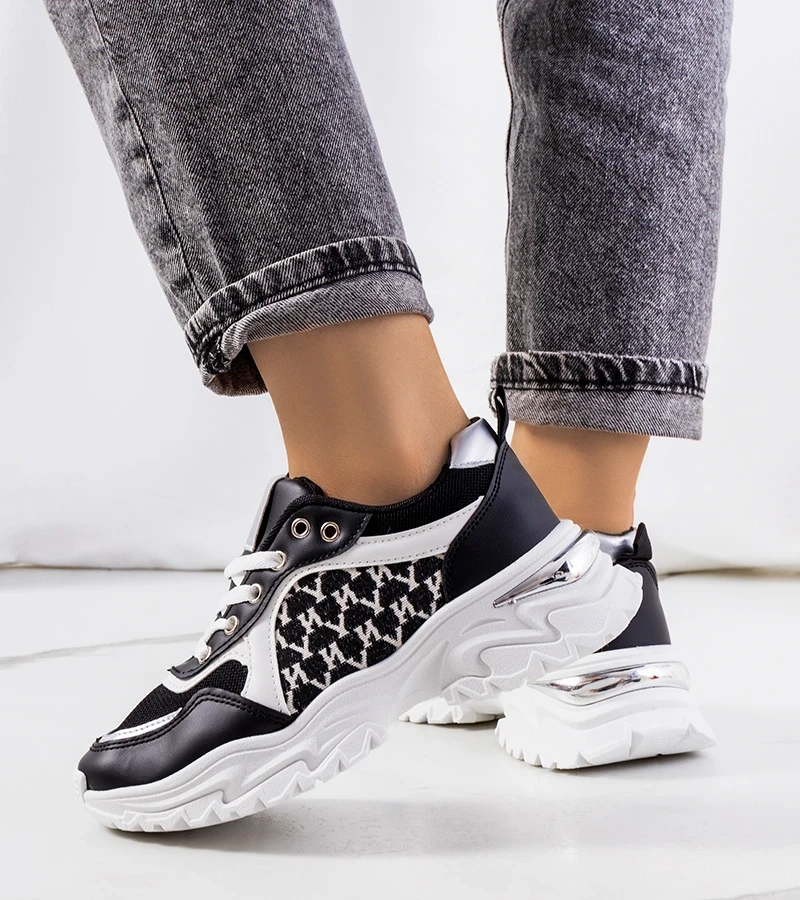 Adidași Florival de culoare alb-negru pentru femei