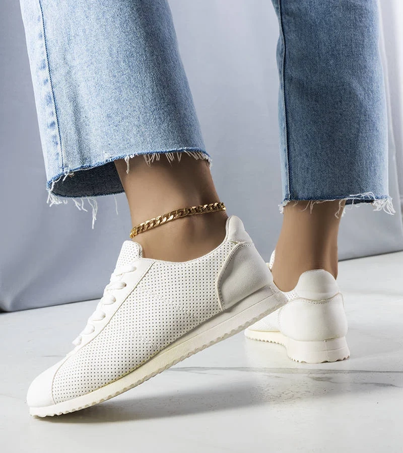 Adidași Braelyn albi cu barete ajurate