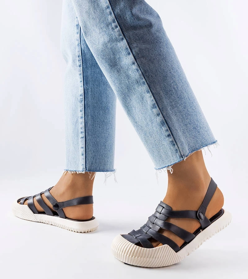 Sandale Canton din cauciuc negru