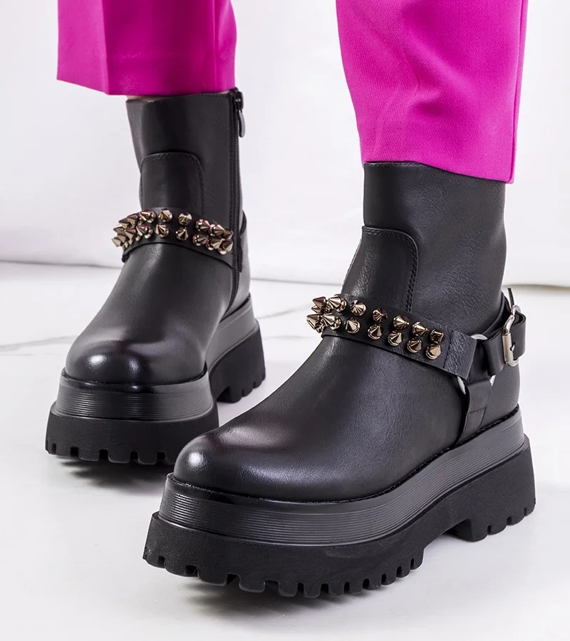 Cizme negre cu buline Aneta