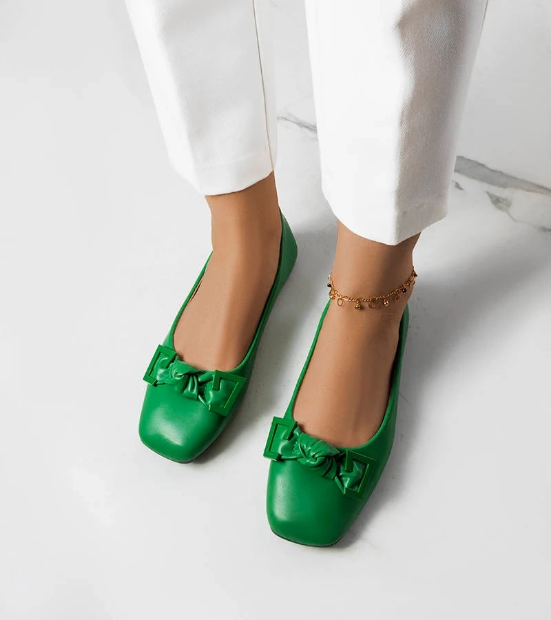 Balerini verzi cu fundiță Tabitha